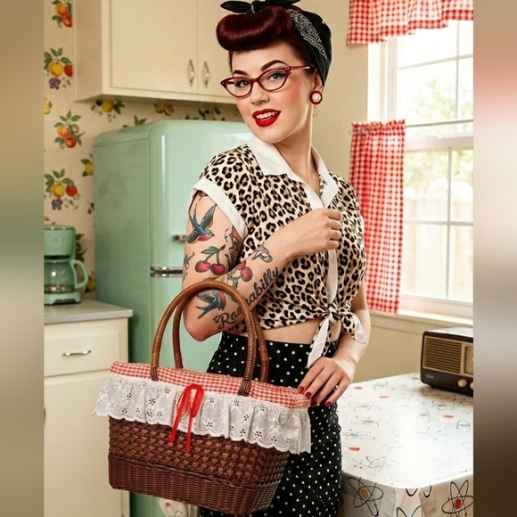 Vintage Handbags - Adorable Vintage Basket Handbag